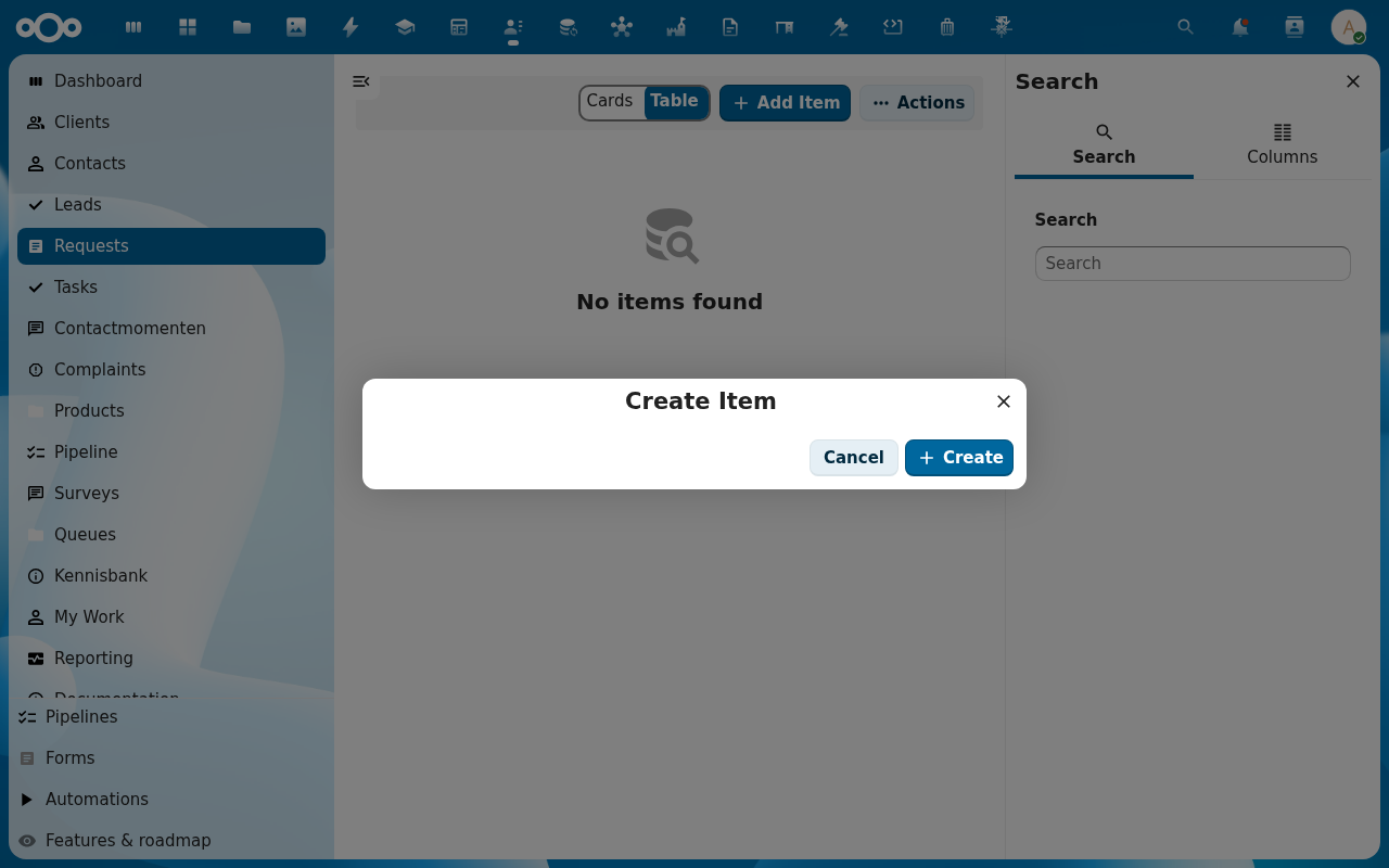 Request form