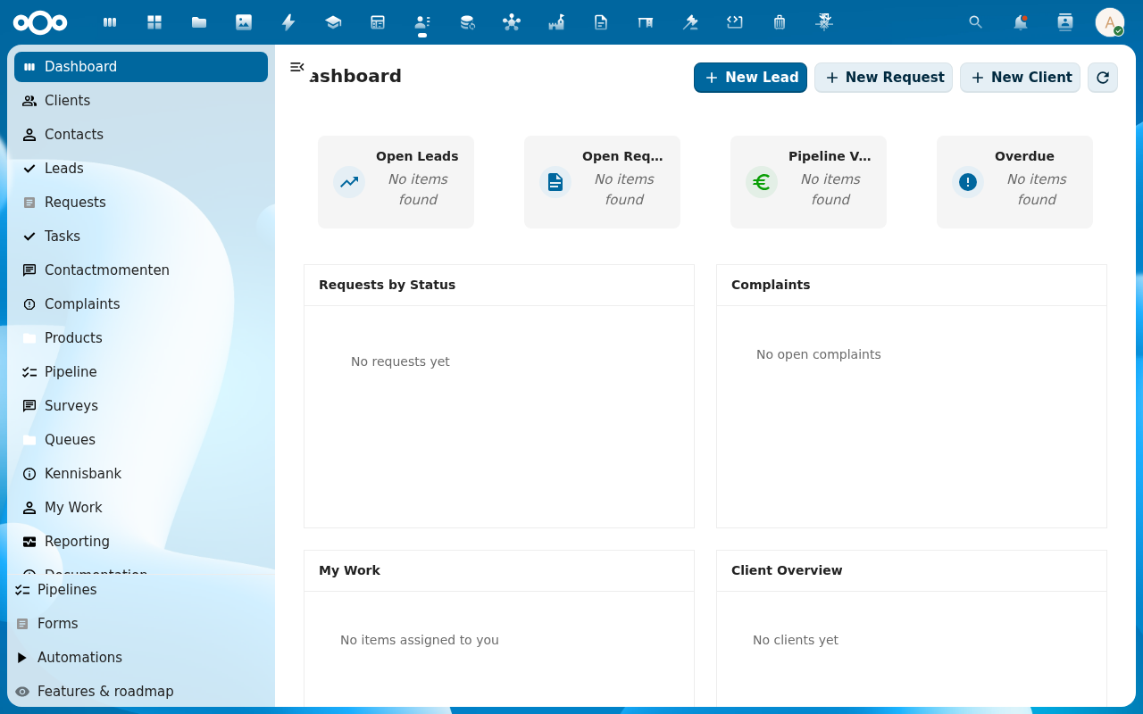 Pipelinq dashboard